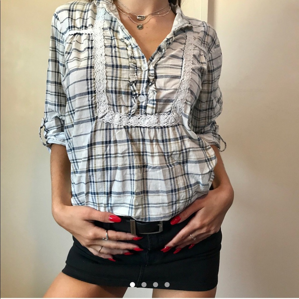 White flannel/blouse